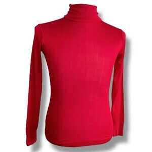 Vintage EMS Mens Silk Long Underwear Top Sz Small Red Turtleneck Thermal Shirt